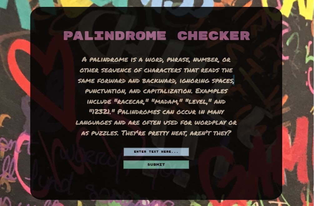 Palindrome Checker Site